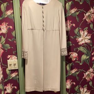 Dana Buchman Cream Long Sleeve Dress